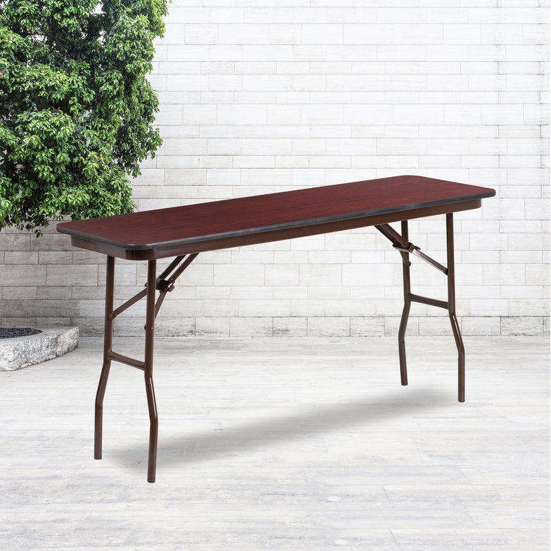 Floyd 6-Foot High Pressure Mahogany Laminate Folding Training Table