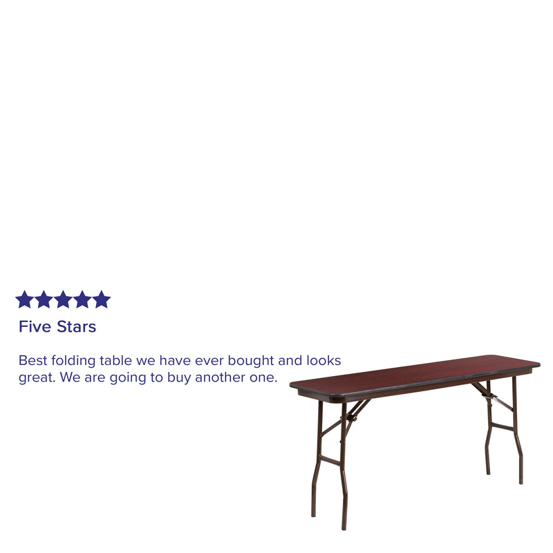 Floyd 6-Foot High Pressure Mahogany Laminate Folding Training Table