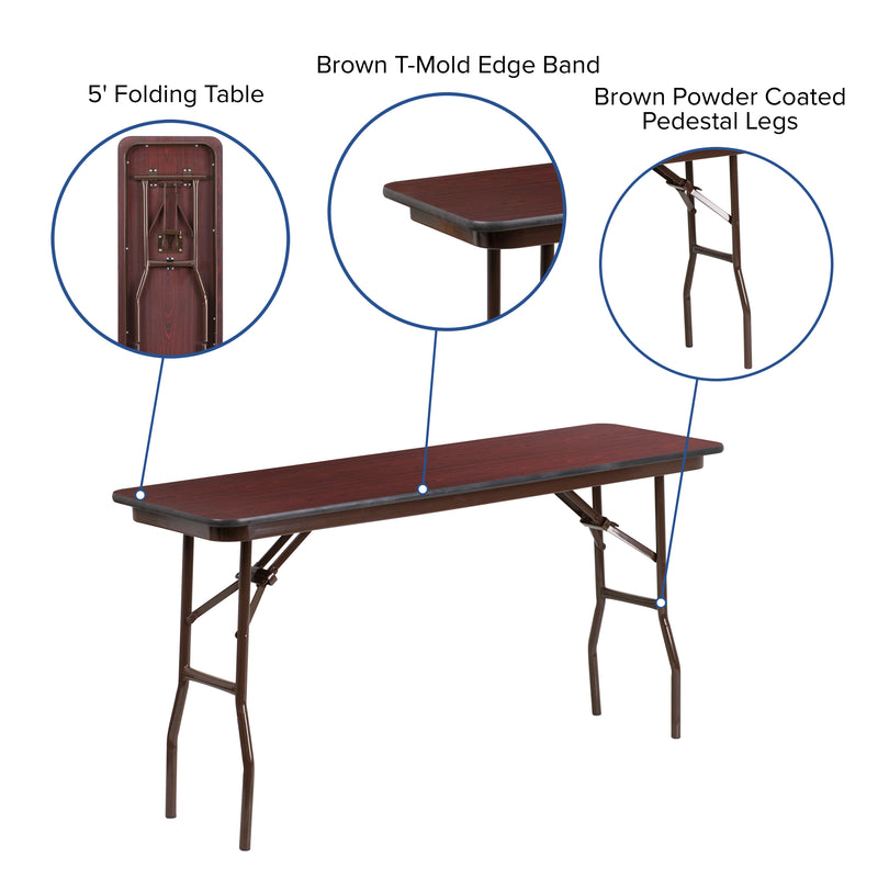 Floyd 6-Foot High Pressure Mahogany Laminate Folding Training Table