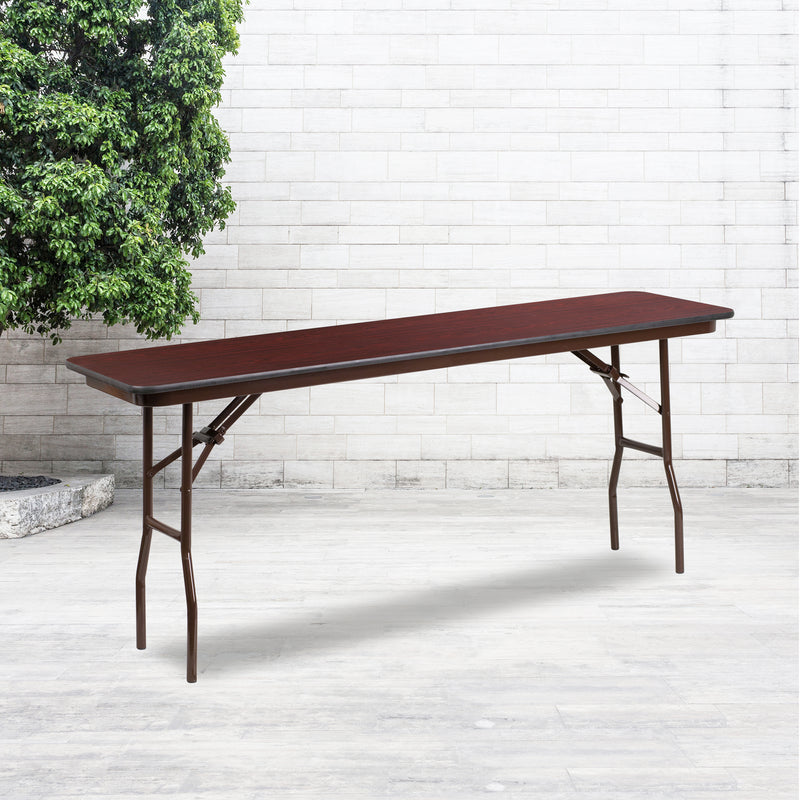 Floyd 8-Foot High Pressure Mahogany Laminate Folding Training Table