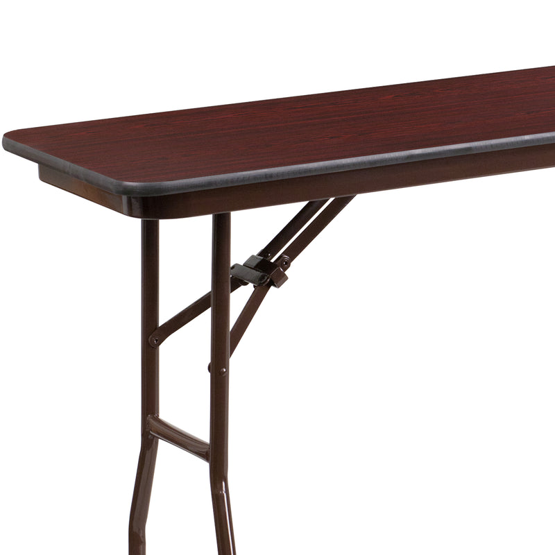 Floyd 8-Foot High Pressure Mahogany Laminate Folding Training Table