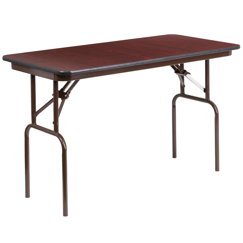 Floyd 6-Foot High Pressure Mahogany Laminate Folding Banquet Table