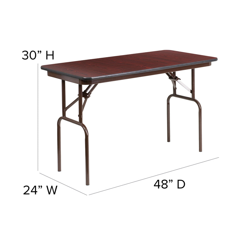 Floyd 6-Foot High Pressure Mahogany Laminate Folding Banquet Table
