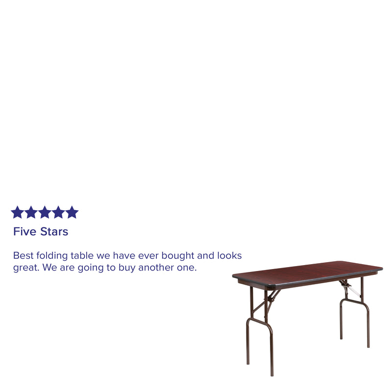 Floyd 6-Foot High Pressure Mahogany Laminate Folding Banquet Table
