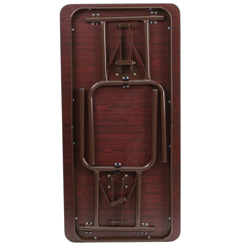 Floyd 6-Foot High Pressure Mahogany Laminate Folding Banquet Table