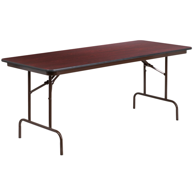 Frankie 6-Foot Mahogany Melamine Laminate Folding Banquet Table