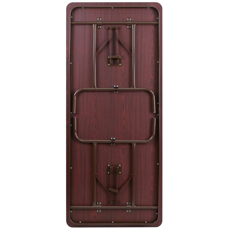Frankie 6-Foot Mahogany Melamine Laminate Folding Banquet Table