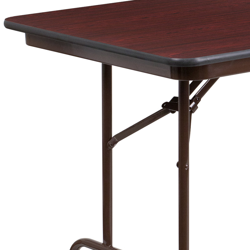 Frankie 6-Foot Mahogany Melamine Laminate Folding Banquet Table