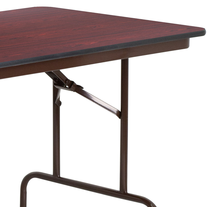 Frankie 6-Foot Mahogany Melamine Laminate Folding Banquet Table
