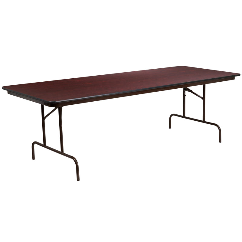 Frankie 8-Foot Mahogany Melamine Laminate Folding Banquet Table
