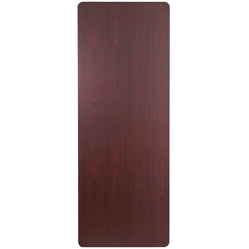 Frankie 8-Foot Mahogany Melamine Laminate Folding Banquet Table