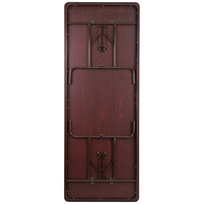 Frankie 8-Foot Mahogany Melamine Laminate Folding Banquet Table