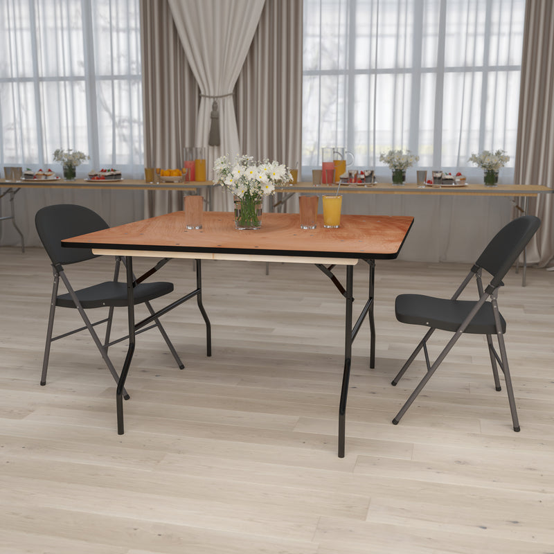 Gerry 4-Foot Square Wood Folding Banquet Table