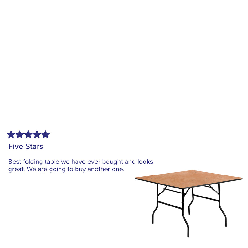 Gerry 4-Foot Square Wood Folding Banquet Table