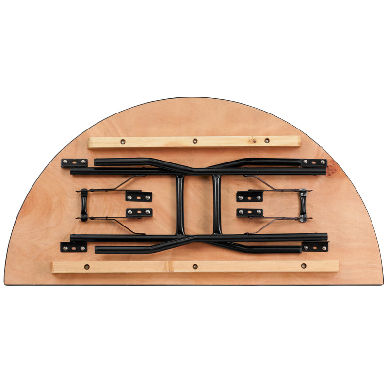 Furman 4-Foot Half-Round Wood Folding Banquet Table