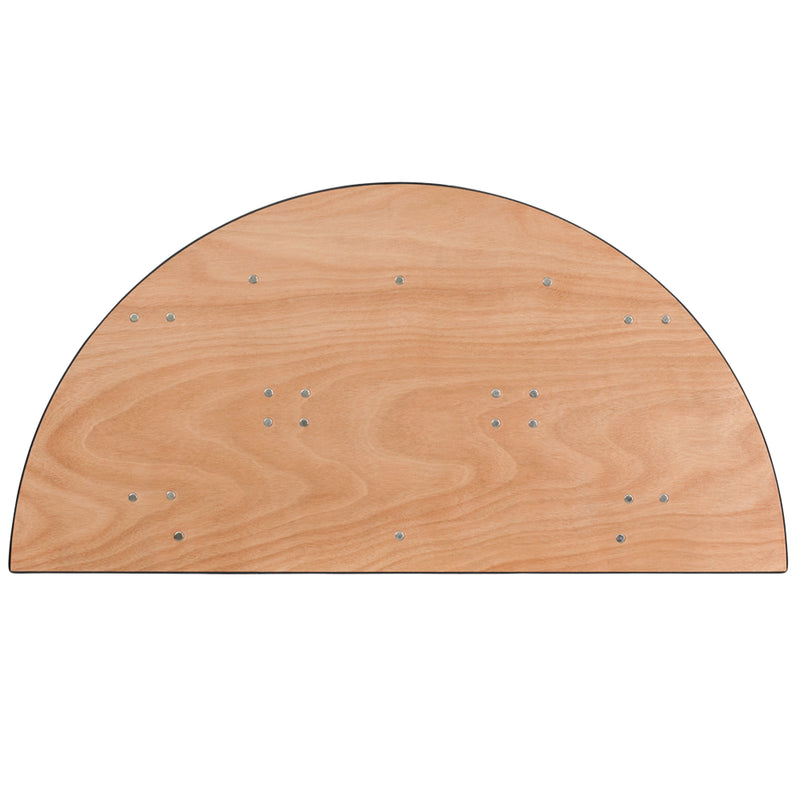 Furman 4-Foot Half-Round Wood Folding Banquet Table