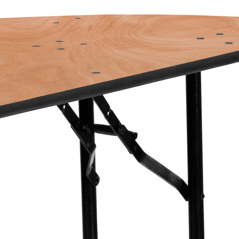 Furman 4-Foot Half-Round Wood Folding Banquet Table