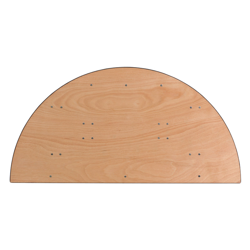 Furman 4-Foot Round Wood Folding Banquet Table with Clear Coated Finished Top
