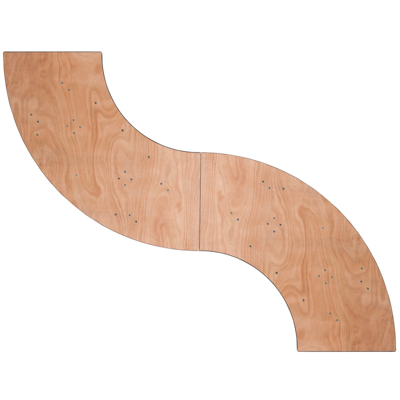 Ginny 5.5 ft. x 2 ft. Serpentine Wood Folding Banquet Table