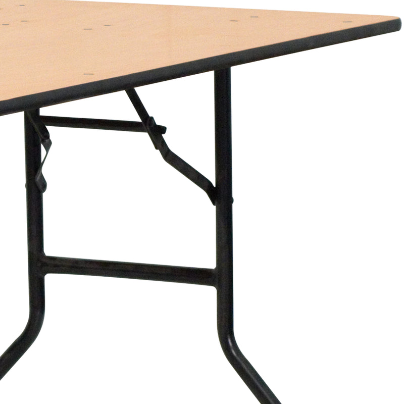 Gael 6-Foot Rectangular Wood Folding Banquet Table with Clear Coated Finished Top