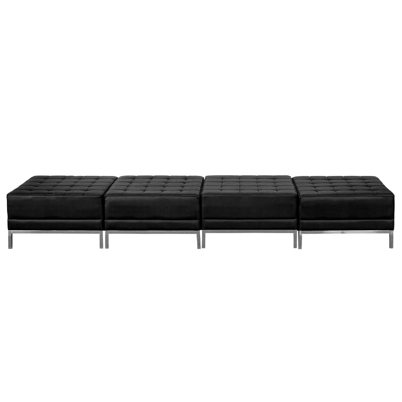 HERCULES Imagination Series Black LeatherSoft Four Seat Bench