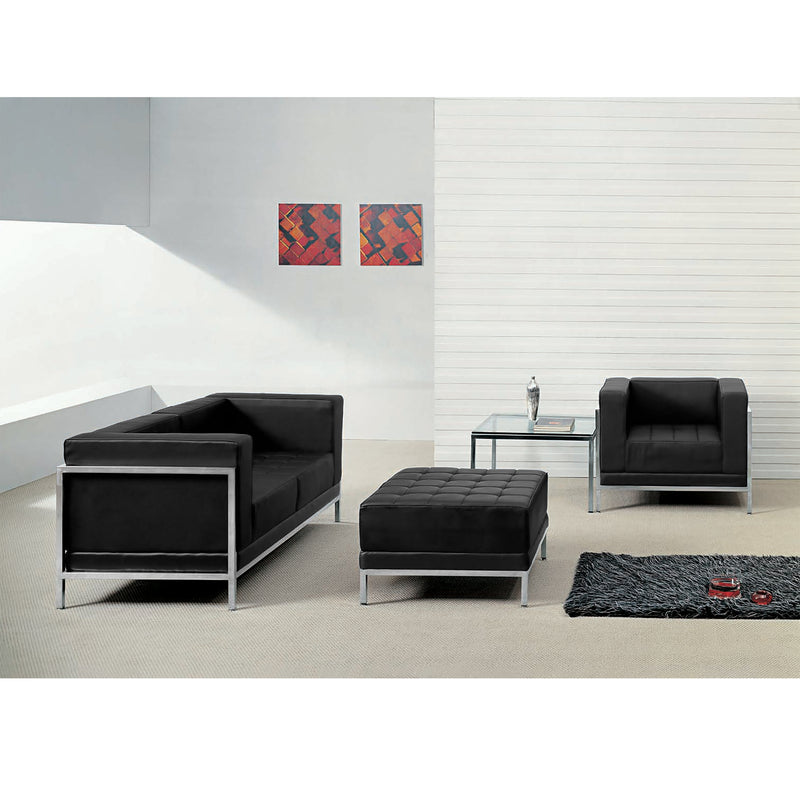 HERCULES Imagination Series Black LeatherSoft Sectional & Chair, 5 Pieces