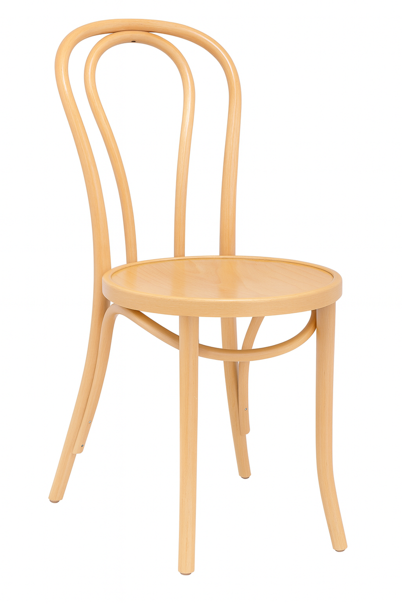 Classic Solid Beech Wood Bentwood Hairpin Indoor Restaurant Side Chair