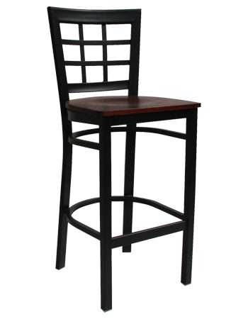 Window Back Metal Barstool