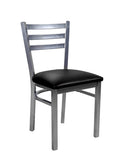 Grey Finish 3 Slat Ladder Back Metal Chair