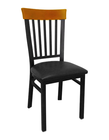 Vertical Slat Back Metal Chair