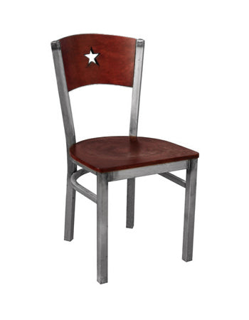 Clear Coat Star Back Metal Chair