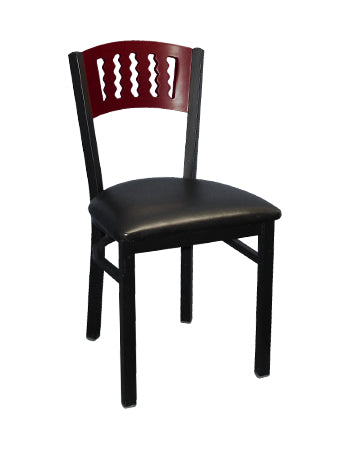 Wavy Slot Back Metal Chair