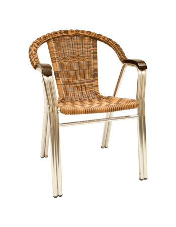 Aluminum Stack Chair w/ Armrest, 32