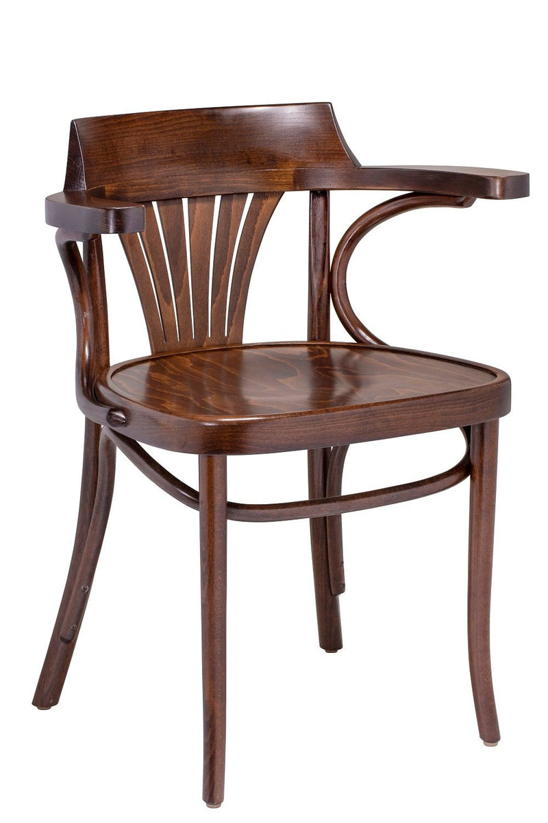 Tulip Beechwood Fanback Arm Indoor Restaurant Side Chair