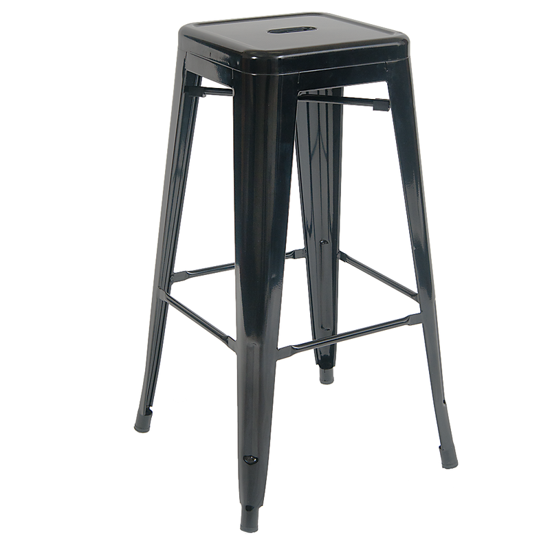 Indoor Backless Steel Restaurant Barstool in Black Finish - Moda Seating Corp