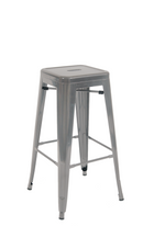 Indoor Backless Steel Barstool in Clear Coat Finish