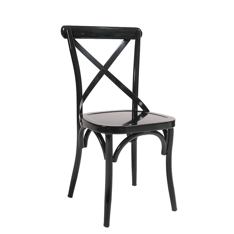 Black Metal Cross Back Indoor Restaurant Chair - Moda Seating Corp