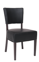 Brown Metal Chair with Black Vinyl Back & Seat
