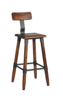T-Back Elmwood Barstool in Walnut Color for Indoor Use
