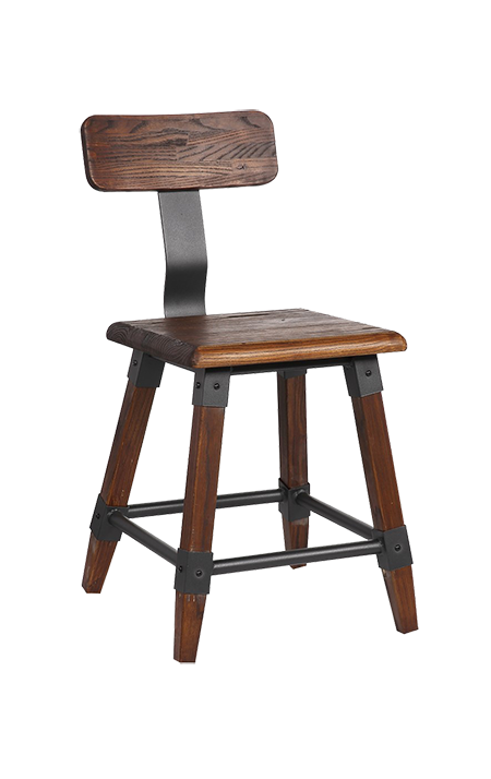 T-Back Elmwood Chair in Walnut Color for Indoor Use