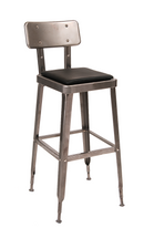 Indoor Steel Barstool in Clear Coating Finish