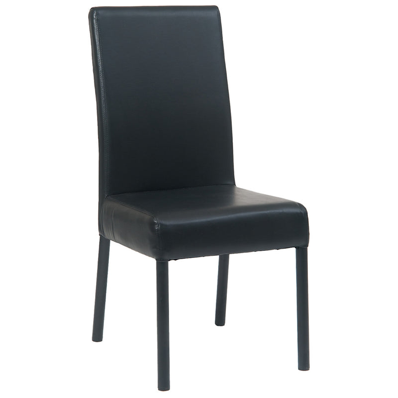 Indoor Black Vinyl Parsons Restaurant Chair With Black Steel Legs - Moda Seating Corp