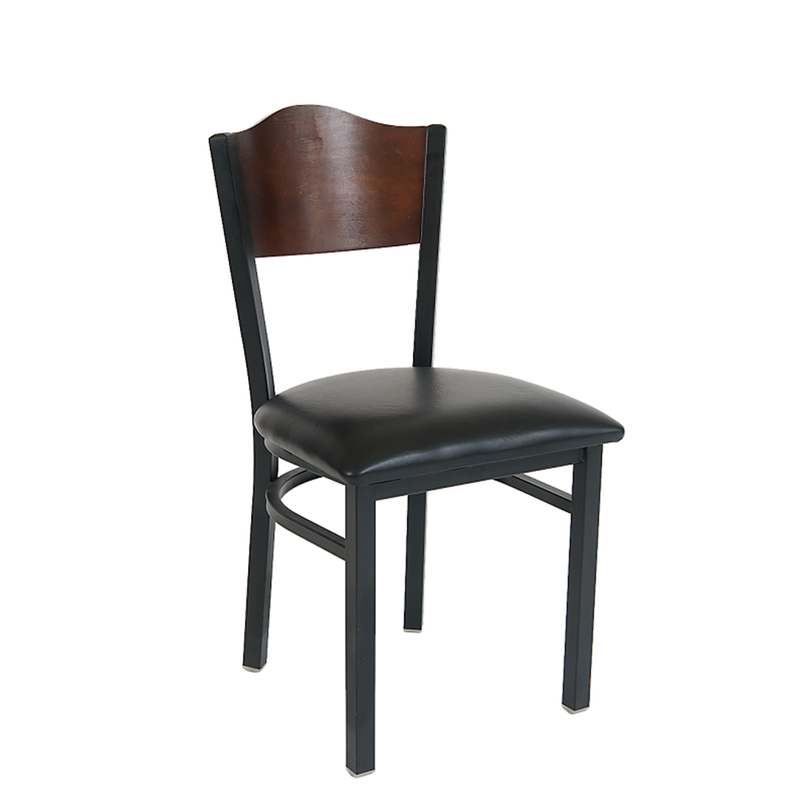Indoor Walnut Back Metal Restaurant Chair - Moda Seating Corp