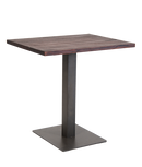 23.5"X30" Indoor Steel Table with Walnut Color Elm Wood Top