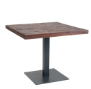 Indoor Steel Table with Walnut Color Elm Wood Top, Steel Legs in Black Finish