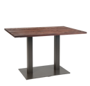 Indoor Steel Table with Walnut Color Elm Wood Top 31" x 47"