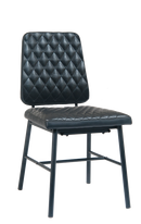 Black Steel Chair with Black Vinyl Back & Seat-5
