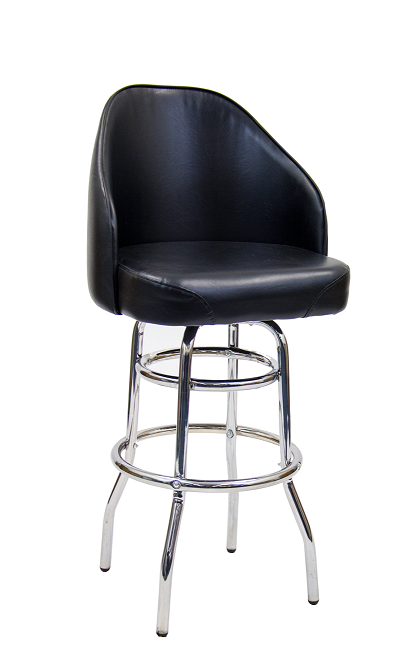 Extra Large Swivel Metal Barstool & Double Chrome Ring Base