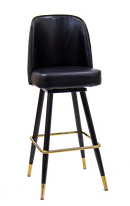 Swivel Barstool with Black Vinyl Bucket Seat