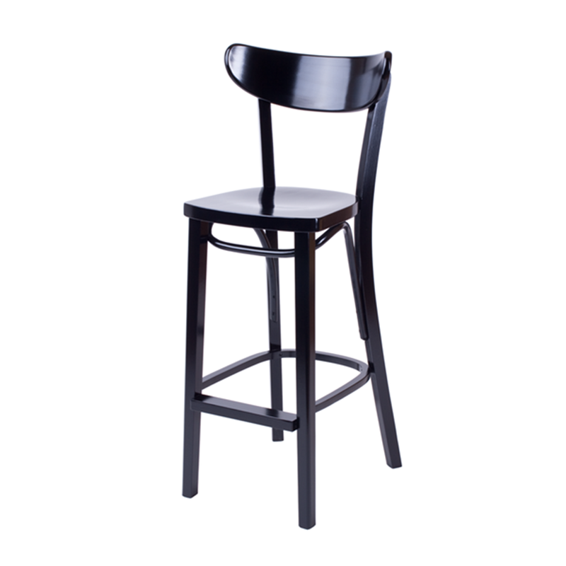 Petite Bentwood Solid Beech Wood Oval Back Restaurant Bar Stool - Moda Seating Corp